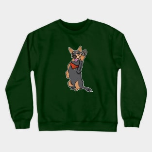 Lefty Cattle Dog High Five Crewneck Sweatshirt